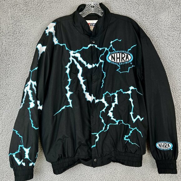 Vintage Championship NHRA Drag Racing SS Sports Service Medium Black Jacket